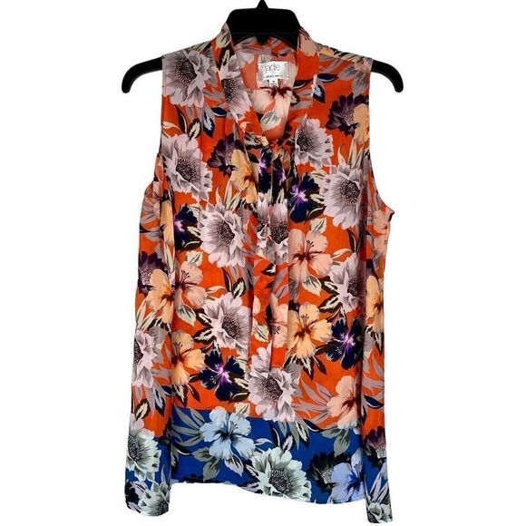 Jade Johnny Was Silk ILeana Sleeveless V-neck Tie Medium - Picture 1 of 7